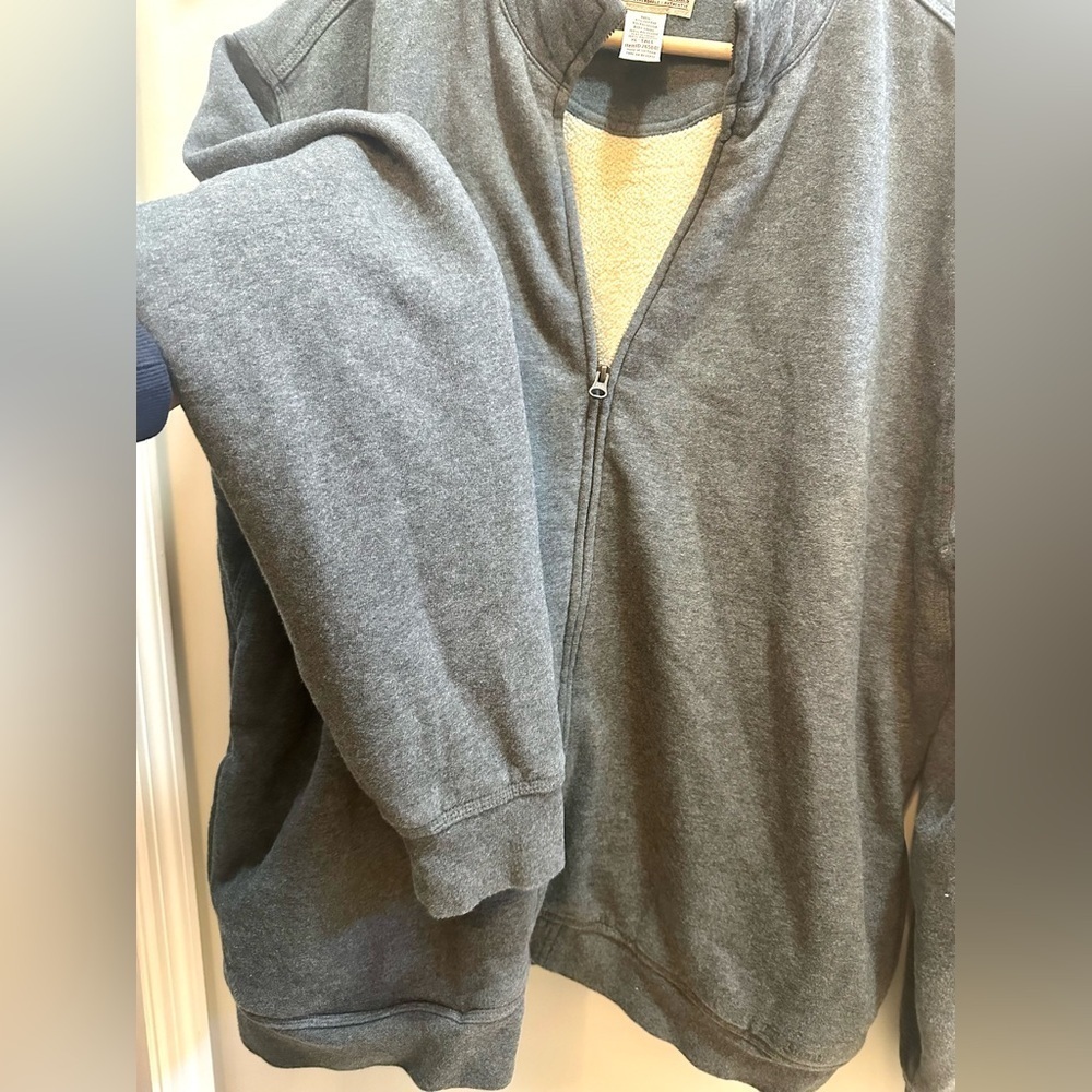 L.L. Bean Katahdin Iron Works Full Zip-Up Sweatshirt in Gray Size XL - Picture 3 of 7